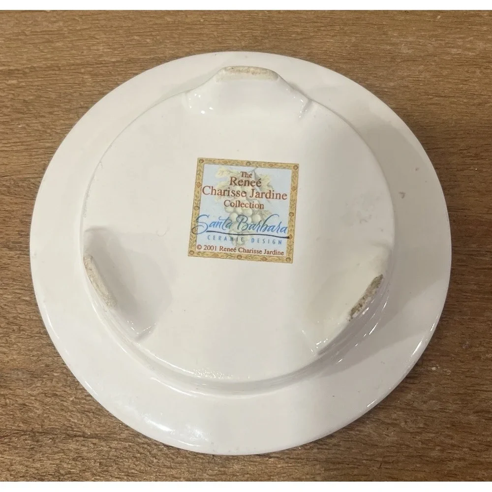 Renée Charisse Jardine Santa Barbara Grapes Ceramic Wine Bottle Coaster 2001